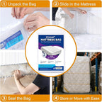 2 PK Twin Mattress Bags for Moving, Waterproof & Tear-Resistant Plastic Mattress Bag for Storage, Disposal & Moving Supplies
