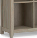 SIMPLIHOME Acadian Bookcase - 57 inch Tall 12-Cube Solid Wood Storage Display Unit in Distressed Grey, Transitional Cube Organizer for Living Room or Office with Fixed Shelves and Tapered Legs