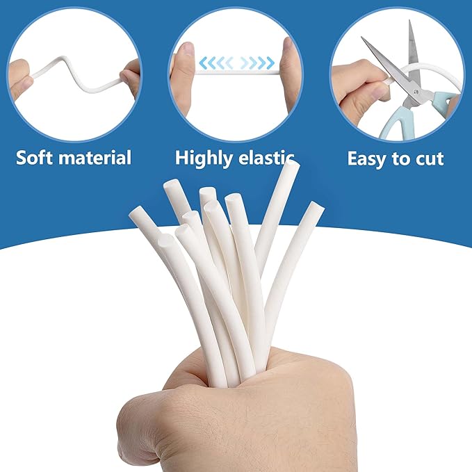 moonoom 32.8Ft Foam Silicone Backer Rod, White Crack Caulk Saver, Concrete Expansion Joint Filler for Wall Tile Gaps Joints Filling and Sealing (1/4 Inch)