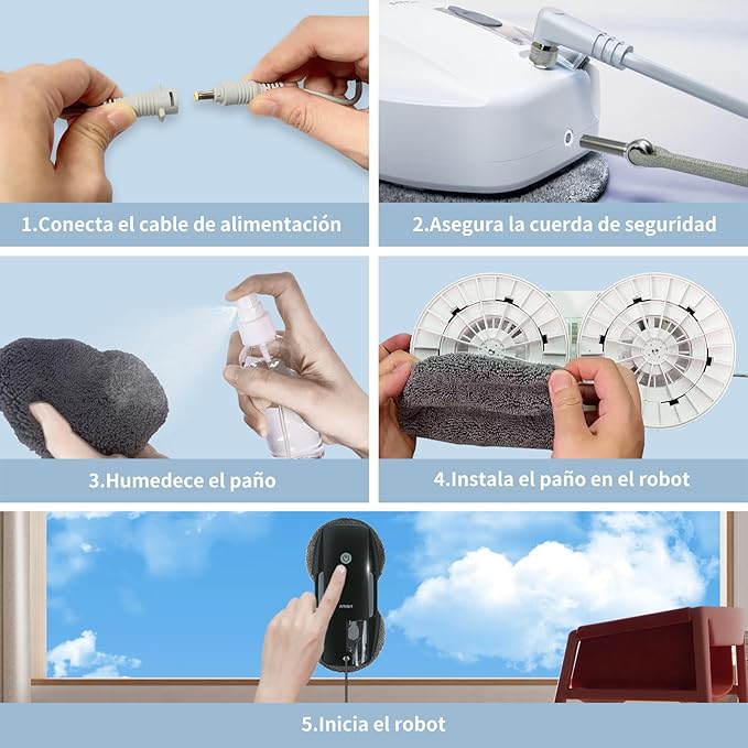 FMART T9Pro Window Cleaning Robot - 3800PA, Ultrasonic Water Spray, AI Path Planning, AI Edge Detection Window Cleaner Robotic with Remote Control & 10 Cloths - Deep Clean Windows, Tiles