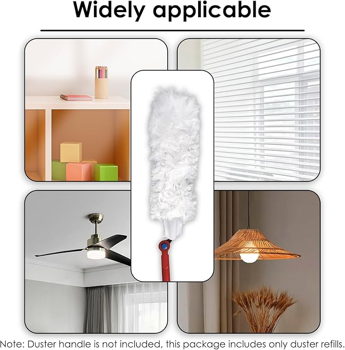 (15 Count) Disposable Duster Refills Compatible with O-Cedar Flex & Catch Dusters, Heavy Duty Dust Refills, Multi-Surface Duster Replacement Kit, Dust Removal Brush Heads, Soft microfibers