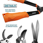 Coarbor 3 Piece Garden Tools Hedge Shear Trimmer Bypass Lopper Pruning Shears Ideal for Tree Branches Pruning Sharp Shrubs and Other Yard Work