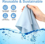 Frienda 12 Pack Large Microfiber Glass Cleaning Cloths 12 x 12 Inch Oversized Sunglasses Cleaning Cloths for Electronics Glasses Screens and Lenses (Green, Yellow, Blue, Light Gray)