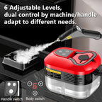 Handheld Steam Cleaner, Portable Steamer for Cleaning with 9pcs Accessories, 6-Level Adjustable Handle, 12s Heat-Up, 1200ml Tank, Steam Cleaner for Home,Dirt,Grout,Tile,Floor,Couch and Car (Red)
