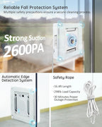 Yoolax Window Cleaning Robot 2.0, Intelligent Robot Window Cleaner with Dual Cross Water Spray Technology, Ungraded 6 Cleaning Paths, Edge Detection System, App & Remote Control, White