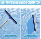 YONILL 72" Squeegee for Cleaning - Long Handle Window Cleaner Tool with Rubber Blade and Sponge Scrubber, 2 in 1 Window Washing Kit with Extension Pole for Home, Car Windshield and Glass