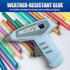 Cordless Hot Glue Gun Kit Includes 30 Hot Glue Sticks, Switch with 10W Drip-proof Design with 15-Second Fast Heating, Suitable for DIY Crafts, Fabric, Wood & Home Repairs (Blue)