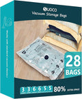 Vacuum Storage Bags, Compression Packing Space Saver Seal Bags for Clothing Bedding Comforters Blankets Pillows, 28 Combo