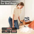 Steam Cleaner for Home, 15s Heat-Up, 1.6L Water Tank, 3-Level Adjustable Handle, Handheld Steam Cleaner for Car Detailing, Dirt, Furniture, Couch, Floor Tile, Bathroom, Bed Bugs, 12Pcs Accessories