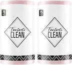 Fantasticlean Microfiber Cleaning Cloth Roll -150 Pack, Tear Away Microfiber Towels, 12" x 12", Reusable, Washable, Ultra Absorbent Dishcloth for Home Supplies, Car, Pet, Kitchen (2 Rolls of Pink)