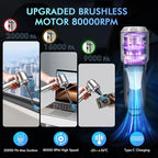 80,000RPM Cordless Car Vacuum & Air Duster 4-in-1 High Power 20000PA Handheld Blower/Pump with Brushless Motor, LED Power Display, 3 Speed for Home/Camping/Pet Hair (Purple)