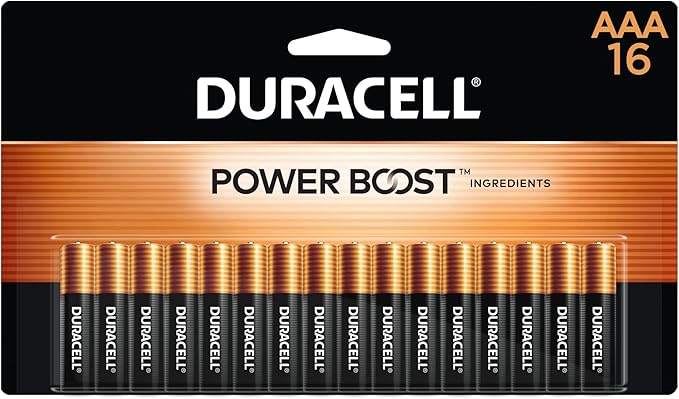 Duracell Coppertop AAA Batteries with Power Boost Ingredients, 16 Count Pack Triple A Battery with Long-lasting Power, Alkaline AAA Battery for Household and Office Devices