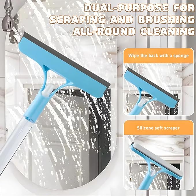 3 in 1 Window Cleaning Scraper,3 in 1 Spray Squeegee,2025 New with Brush and Built-in Spray BottleAll-Purpose,All-Purpose Window Cleaner Tool (White)