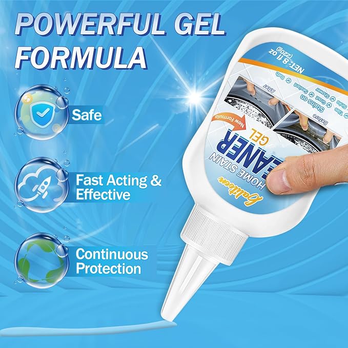 Mold Stain Cleaning Gel, 8 Fl Oz Washing Machine Cleaner, Household Grout Cleaner for Washing Machine, Refrigerator Strips, Best for Home Sink, Kitchen, Showers