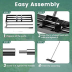 Goplus Lawn Leveling Rake, 30" x 10" Heavy Duty Level Lawn Tool w/ Ergonomic Handle for Soil, Effort-Saving Landscape Rake for Garden, Backyard, Golf Course, Farm, Pasture, Black