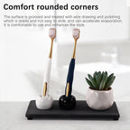 2 Pcs Water Absorbing Stone Trays, Kitchen/Bathroom Sink Soap Dish, Diatomite Tray Used for Hand Soap & Cosmetic Bottles in The Modern Home, 4" W x 8.3" L, Dark Gray