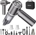 80,000RPM Cordless Car Vacuum & Air Duster 4-in-1 High Power 20000PA Handheld Blower/Pump with Brushless Motor, LED Power Display, 3 Speed for Home/Camping/Pet Hair (Silver)