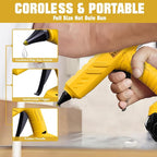 100W Cordless Hot Glue Gun for DeWalt 20V MAX Battery,High Temp Electric Power Glue Gun with 30PCS Full Size Glue Sticks for Art DIY Craft Home Repair School(Tool Only)