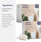 THE CLEAN PEOPLE Toilet Bowl Cleaner | Eco Friendly Toilet Bowl Cleaner Tablets for Removing Hard Water Stains, Rust, and Limescale Buildup (24 Count)