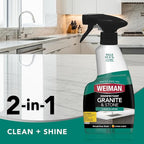 Weiman Granite Cleaner and Polish - 12 Fluid Ounce - Enhances Natural Color in Granite Quartz Marble Soap Stone and More