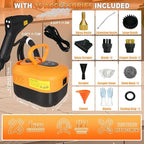 15-IN-1 Handheld Steam Cleaner【2800W Powerful Motor】【6 Level Pressure Steam - 4 BAR High Pressure】with Handle Control Button Cleaner for Home, Car, Kitchen - Orange