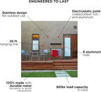 Step Up Laundry Drying Rack (40-INCH Industrial Gray), Wall Mounted, Retractable Clothes Drying Rack, 60lbs Capacity, 20 Linear Ft, with Wall Template and Long Screwdriver Bit