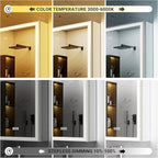 Lighted Medicine Cabinet with Mirror, 20x26 Beveled Brushed Nickel Framed Surface or Recessed Fogless Dimmable LED Medicine Cabinet with Outlet, Time Display and Sensor Inner Light