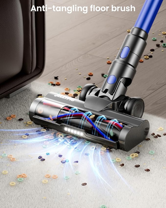Cordless Vacuum Cleaner, Upgraded 580W 48KPA 65Mins Cordless Stick Vacuum Cleaner with Self-Standing and Touch Screen, Anti-tangle Wireless Vacumm, Vacuum Cleaners for Home/Pet Hair/Carpets/Floors