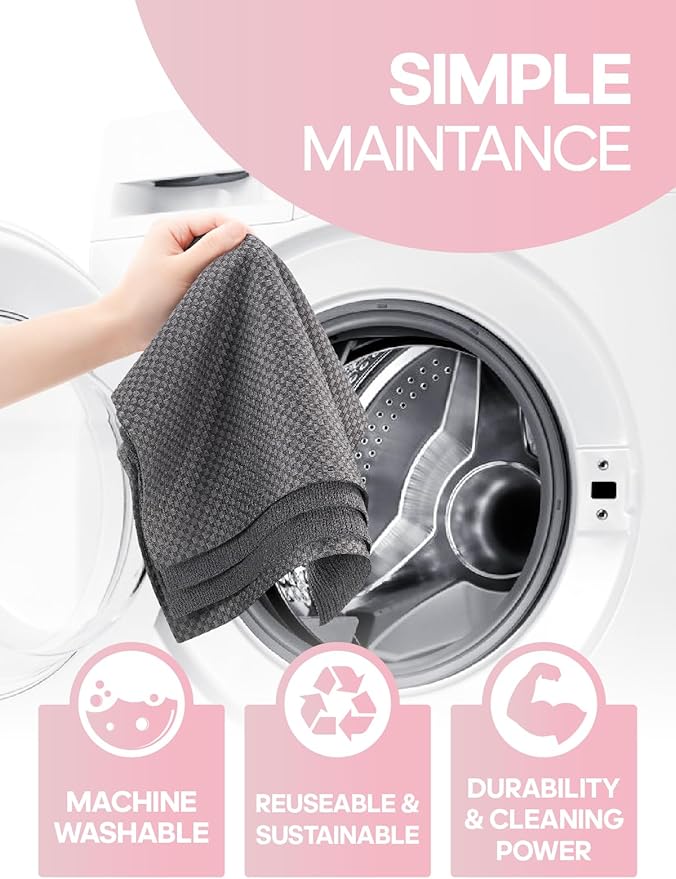 Fantasticlean Large Tear-Away Microfiber Cleaning Cloth Roll - 18'' by 12'', 36 Sheets, Thick Dish Cloths, Super Absorbent Reusable Kitchen Towels (DimGrey)