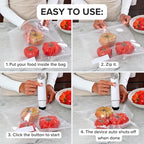 Chef Preserve Compact Vacuum Sealer for Food (Vacuum Sealer Machine + 20 Reusable Vacuum Bags) Powerful Handheld Vacuum Sealer Machine, Seal Meal Saver, Portable Food Sealer