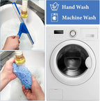 2 in 1 Window Cleaner Kit with Long Handle and Microfiber Scrubber for Glass, Car, Home Floor