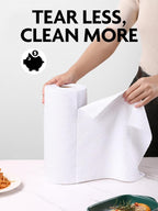 Fantasticlean Microfiber Cleaning Cloth Roll -675 Pack, Tear Away Microfiber Towels, 12" x 12", Reusable, Washable, Ultra Absorbent Dishcloth for Home Supplies, Car, Shop (9 Rolls of White)
