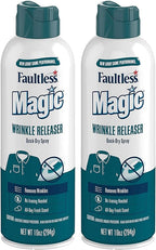 Magic Wrinkle Releaser (2 Pack) Say No to Ironing, Perfect for Travelers, Moms or Those On The Go, Static Electricity Remover + Fabric Refresher + Odor Eliminator + Wrinkle Remover, Fresh Scent