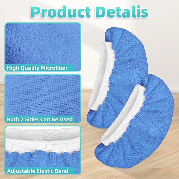 10 Pack Microfiber Cloth for Handheld Steam Shot, Steam Cleaner Accessories, Reusable Washable Steam Mop Pads Compatible with Most of Handheld Steam Shot/Cleaners （Blue）