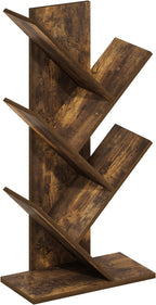 Furinno Tree Bookshelf 5-Tier Floor Standing Tree Bookcase, Amber Pine