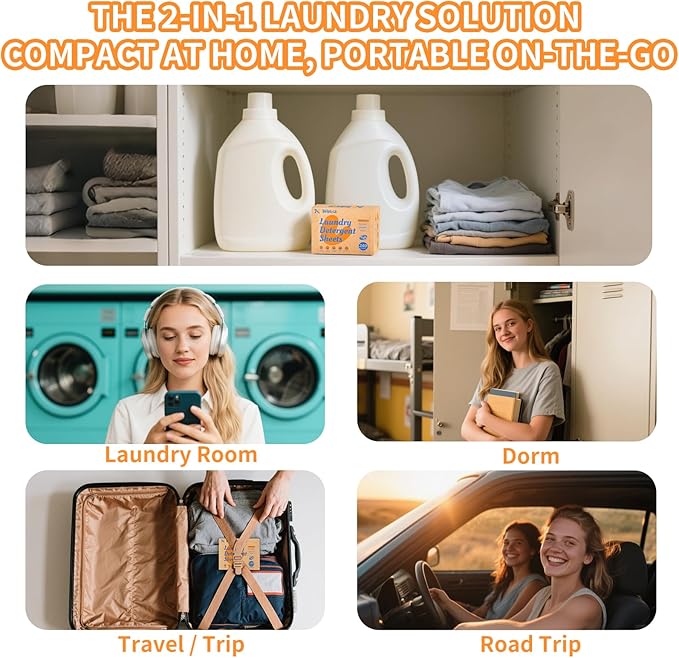 BellaLuce Laundry Detergent Sheets - Laundry Sheets, 240 Loads, Eco-Friendly, Plastic-Free, Fresh Linen Scent, Space Saving, Fast Dissolve & Hypoallergenic, Laundry Detergent for Home,Dorms,Essentials