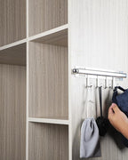 BaiNong 12 inch Valet Rod for Closets Pull Out Closet Valet Rod Slide Out With 4 Hooks Silver Pull Out Clothes Hanger