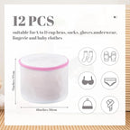 12 Pieces Honeycomb Mesh Laundry Bags for Delicates Underwear Bra Laundry Bags for Washing Machine Sock Laundry Mesh Bags for Delicates Garment Lingerie Wash Bag Net, 6 x 7 Inch (Pink)