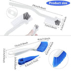 Patelai 4 Pieces Cleaning Brush Sets Small Scrub Brush Household Use for Cleaning Bottle Sink Kitchen Sink Corner Dish Edge Grout Bathroom Sliding Door Window Track(White, Blue)