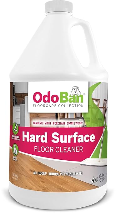 OdoBan Ready-to-Use Hard Surface Floor Cleaner, Streak Free and Neutral PH Formula, 1 Gallon, Scentless