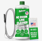Sylvan AC Drain Line Cleaner | Free XXL Drain Brush | 32 Oz | 12 Month Supply | Made in USA | Universal Compatibility | Removes Clogs and Buildup from HVAC Condensate Lines | Air Conditioner Unclogger