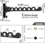 Danpoo Clothes Drying Rack Foldable Wall Mounted Laundry Drying Rack Clothing Coat Hanger Clothes Dryer Black