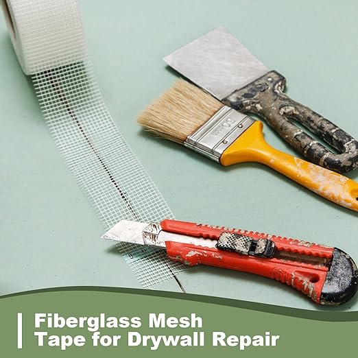 Drywall Joint Tape, Fiberglass Mesh Self-Adhesive Tape for Drywall Repair, 2" x 100 FT Drywall Joint Tape for Sheetrock Crack and Seam Patch Repair