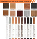 Furniture Markers Touch Up, Lifreer 21 Pcs Wood Filler Floor Scratch Repair Kits, Wood Markers and Wax Stick with Sharpener Kit for Funiture Repair,Floor Scratch