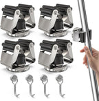 3-H Magnetic Broom Holder with Strong Magnetic Hook 8 Pack,Broom Holder Wall Mount for Garage Garden Shed Storage System Laundry Room Home Kitchen Organization