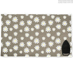 Encasa XO Ironing Mat/Pad (Large 48"x28") with 3mm Padding & Silicone Iron Rest for Steam Pressing on Tabletop or Bed - Heat Resistant, Portable, Quilting & Travel Blanket - Daisy Grey