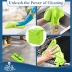 DAN RIVER 24-Pack Green Microfiber Towels – Ultra Absorbent, Lint-Free & Streak-Free Cleaning Cloths for Home, Car & Kitchen - Must-Have Cleaning Essentials - 12" x 12"