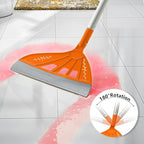 Multifunction Magic Rubber Air Broom, Replaceable Silicone Floor Squeegee, Sweeper and Scrape 2 in 1 Household Cleaning Squeegee Broom for Floor, Bathroom, Kitchens, Tile, Glass (Orange)