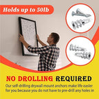 100PCS Zinc Self-Drilling Drywall Anchors, 50 Heavy Duty Hollow Metal Wall Anchors and 50#8 x 1-1/4'' Screws, Sheetrock Anchors and Screws Kit