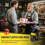 Power Tool Organizer Wall Mount with 8-Drill Holders-600Lbs Load Heavy Duty Metal 4-Layers Garage Storage & Organization Battery Tools Rack with Side Panels Utility Racks Workshop Gifts for Men